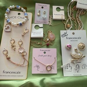 Francesca’s Jewelry Collection Bundle, necklaces, bracelets and charms